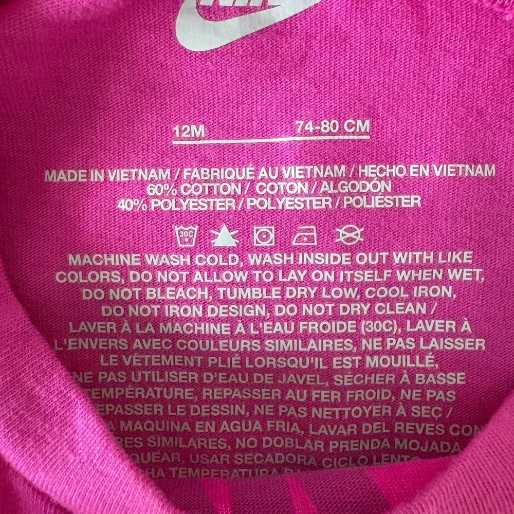 Nike Kids Active Fuchsia Pink Purple Long Sleeve Coverall Jumpsuit Size‎ 12 M